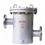 法兰连接直通平底篮式过滤器   